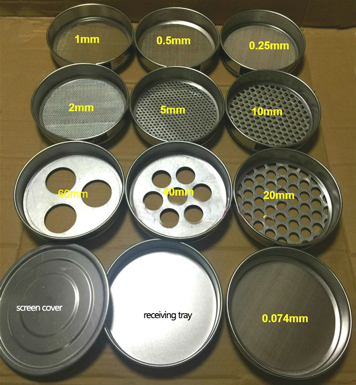 Soil sieve hole size