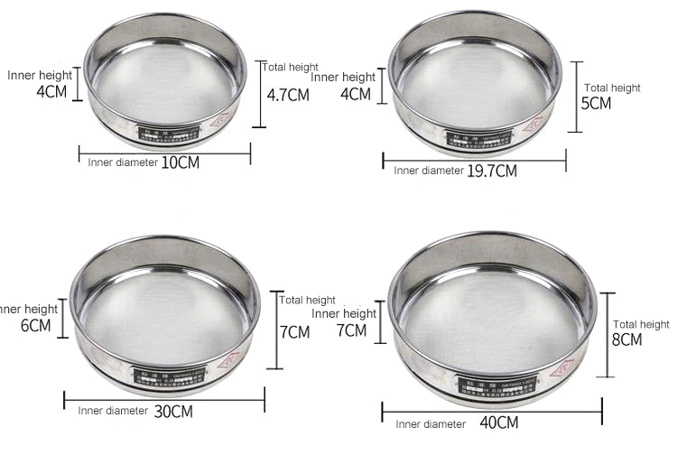 Advantech 8" Stainless Steel Test Sieve - #60 Mesh Half Sieve For Laboratory Use