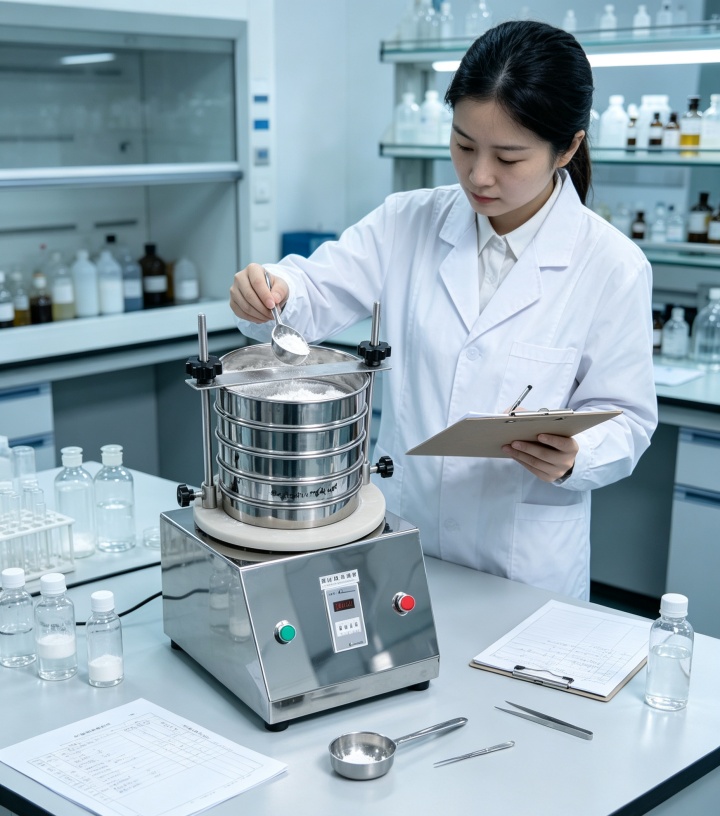 Digital laboratory sieve shaker particle size analysis