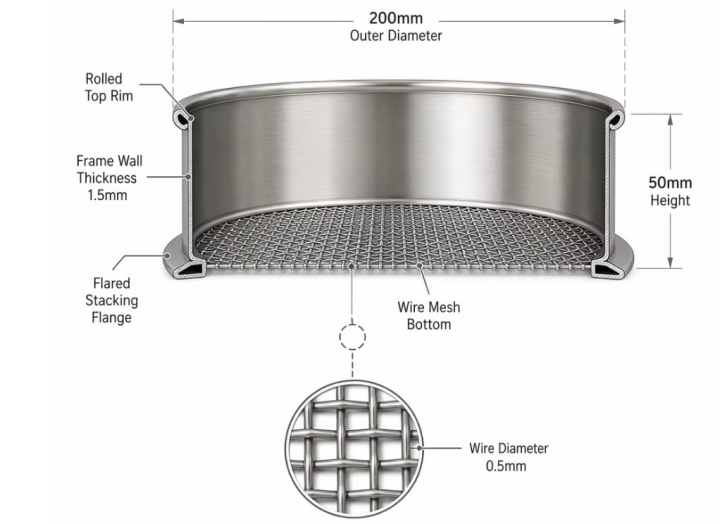 ASTM E11 200 Mesh Test Sieve for Pharma Powder