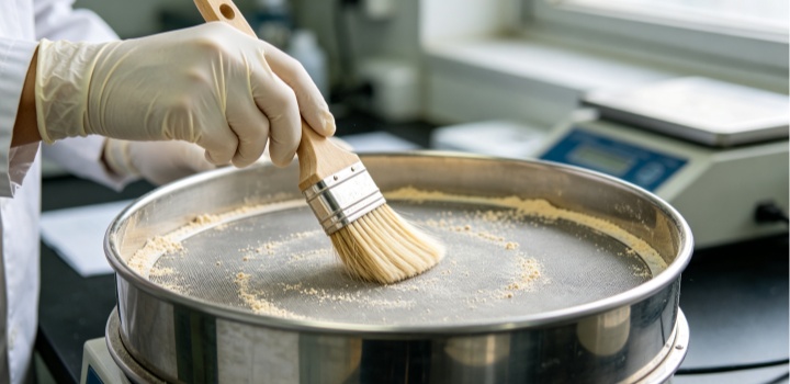 dry cleaning ultrasonic test sieve with soft nylon brush