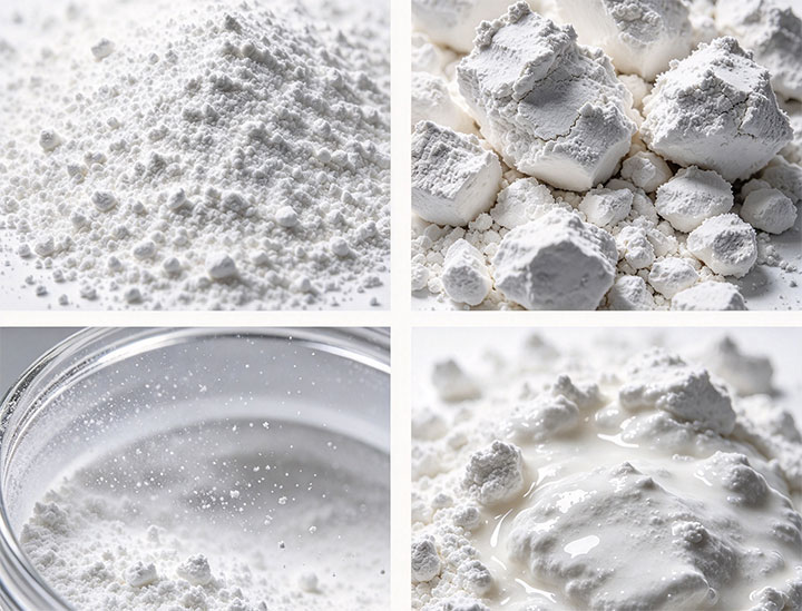 Comparison of powder characteristics for ultrasonic sieve selection: fine, cohesive, electrostatic, and moisture-sensitive powders.